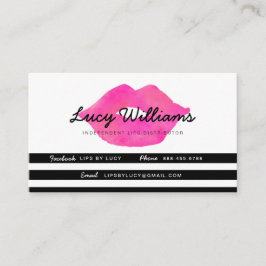 Läpparvisitkortar, svart & vitrandar lojalitetskort