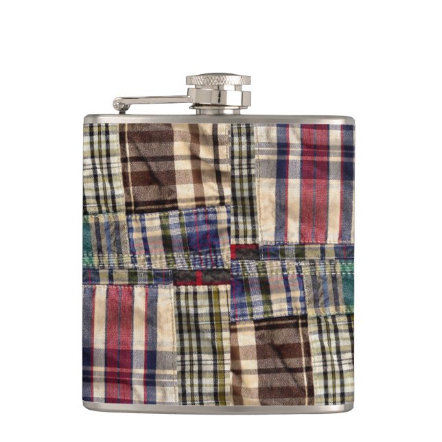 Lappat och lagat rutmönster / Tartan Fickplunta (Framsidan)