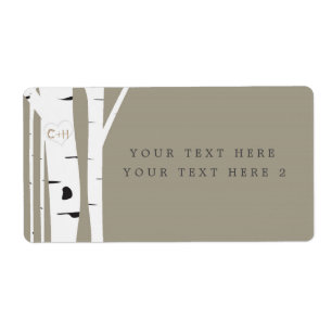 Lappbirks Träd Taupe Festpaket Etikett Fraktsedel