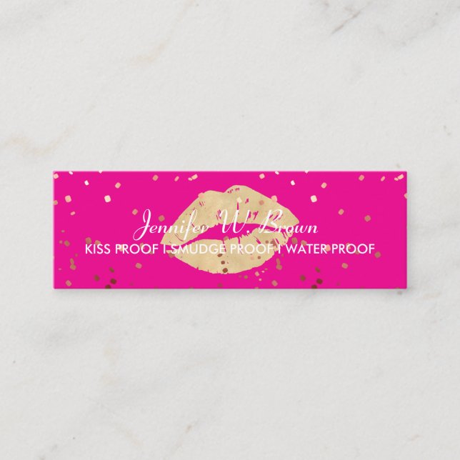 Läppdistributör Läppstift make up-salong Mini Visitkort (Framsida)