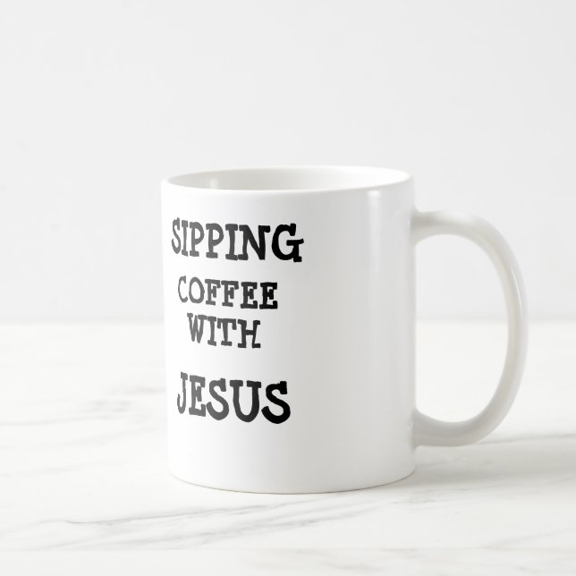 Läppja kaffe med den Jesus muggen Kaffemugg (Höger)