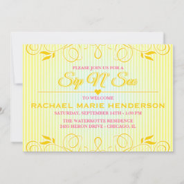 Läppja och se den moderna gula inbjudningar