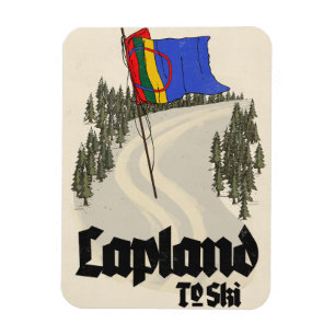 Lappland att åka skidor magnet