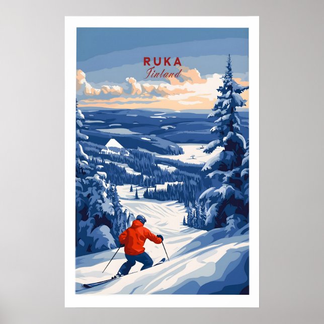 Lappland Skidlandskap Konst 1 Poster (Framsidan)