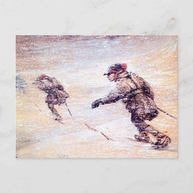 Lapplanders i Snowstorm - Lappar i snostorm Vykort (Framsida)