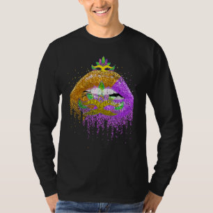 Läppmaskerad Kvinnor Present Kostymfest Mardi Gra T Shirt