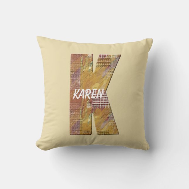Lappquilt Landsbygd Stil Bokstav K Monogram Kudde (Framsida)