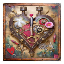 Läppstift Blommor Hjärta Steampunk Serie