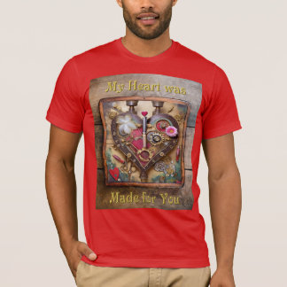 Läppstift Blommor Hjärta Steampunk Serie T Shirt