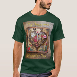 Läppstift Blommor Hjärta Steampunk-serien T Shirt