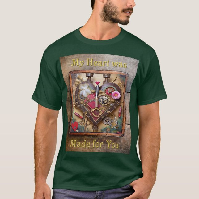 Läppstift Blommor Hjärta Steampunk-serien T Shirt (Framsida)