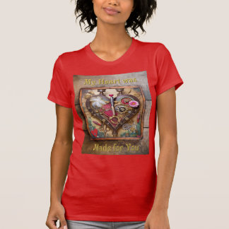 Läppstift Blommor Hjärta Steampunk-serien T Shirt