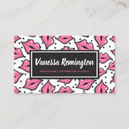 Läppstift Distributör Loajalitet Stämpel Rosa Läpp Lojalitetskort