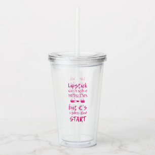 Läppstift kan inte lösa problem take away mugg