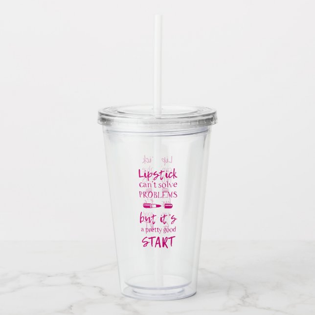 Läppstift kan inte lösa problem take away mugg (Framsida)