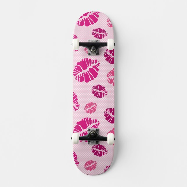 Läppstift Kyss Form Tryck Mönster Skateboard Bräda 20 Cm (Framsida)
