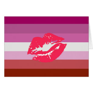 Läppstift Lesbisk Pride Flagga Hälsningskort