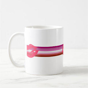 Läppstift Lesbisk Pride Flagga Kaffemugg