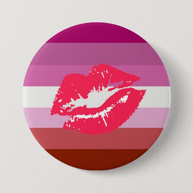 Läppstift Lesbisk Pride Flagga Knapp (Framsida)