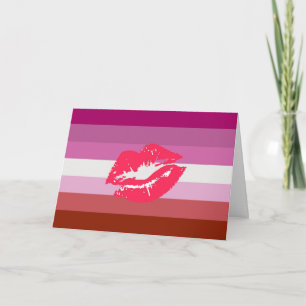 Läppstift Lesbisk Pride Flagga Kort