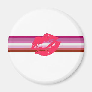 Läppstift Lesbisk Pride Flagga Magnet