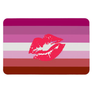 Läppstift Lesbisk Pride Flagga Magnet
