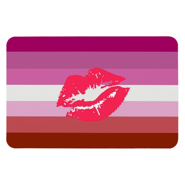 Läppstift Lesbisk Pride Flagga Magnet (Horisontell)