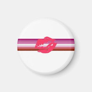 Läppstift Lesbisk Pride Flagga Magnet
