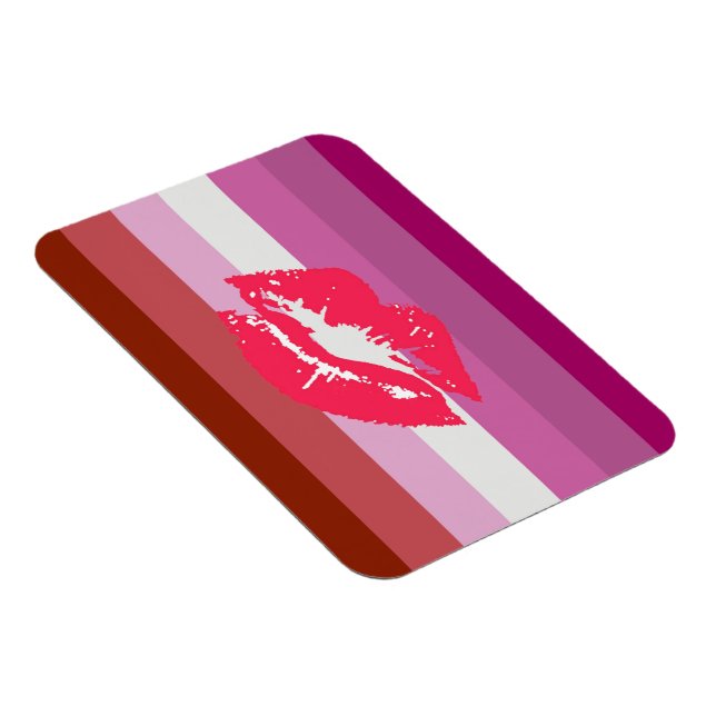 Läppstift Lesbisk Pride Flagga Magnet (Högersidan)