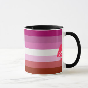 Läppstift Lesbisk Pride Flagga Mugg