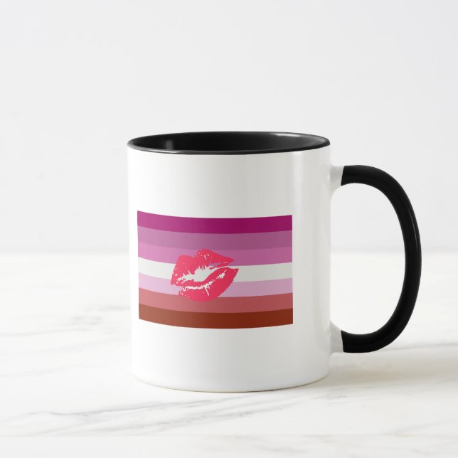 Läppstift Lesbisk Pride Flagga Mugg (Höger)