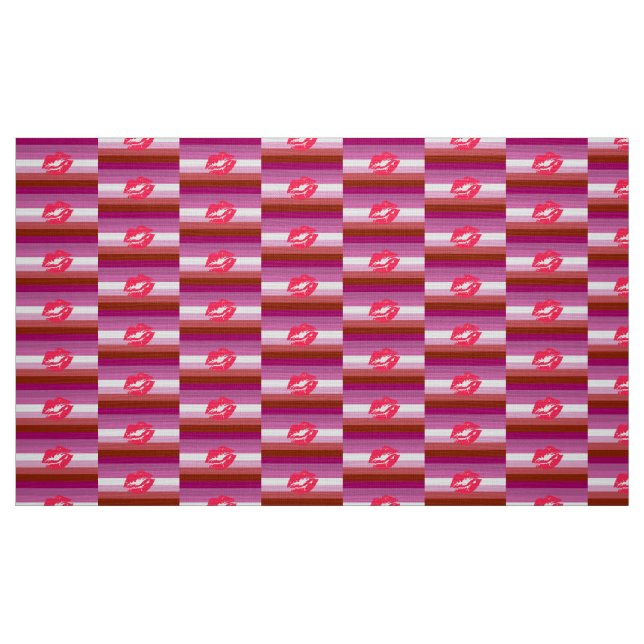 Läppstift Lesbisk Pride Flagga och Läppar Tyg (Fat Quarter)