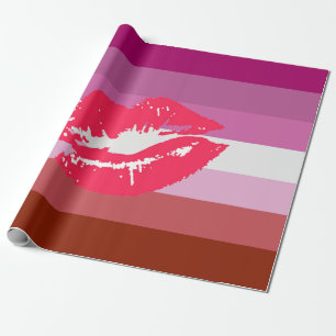 Läppstift Lesbisk Pride Flagga Presentpapper
