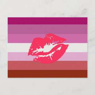Läppstift Lesbisk Pride Flagga Vykort
