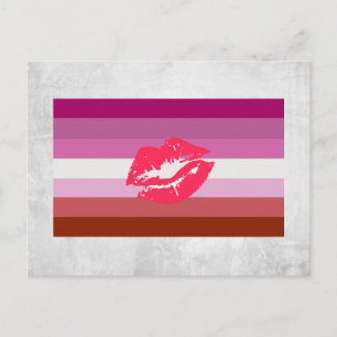 Läppstift Lesbisk Pride Flagga Vykort