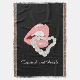 Läppstift- och pärlakastfilt mysfilt