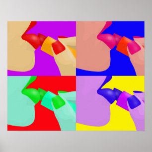 Läppstift - popkonstaffisch poster