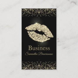 Läppstift sepia Glitterläppar guld make-up salong Visitkort