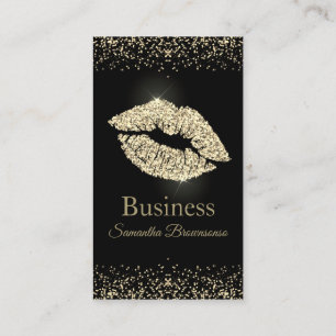 Läppstift sepia Glitterläppar guld make-up salong Visitkort