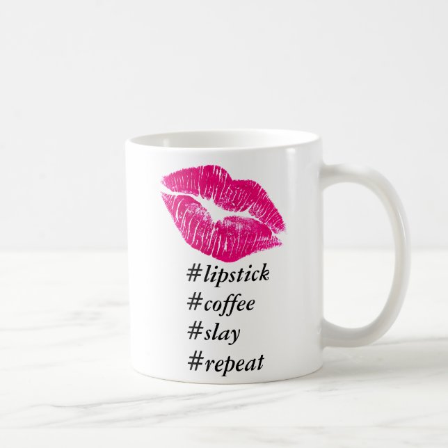 Läppstiftkaffe dräpar repetitionmuggen kaffemugg (Höger)