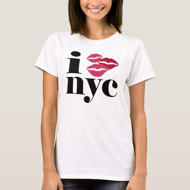 Läppstiftkyss NYC Tee Shirt (Framsida)