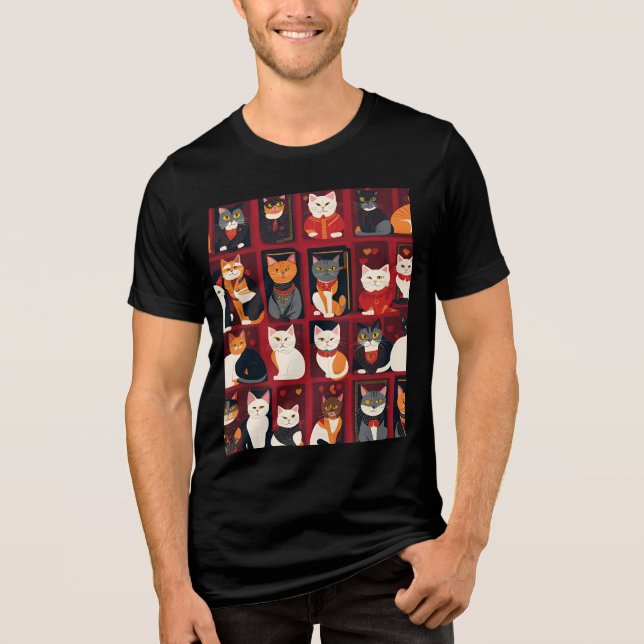 lapptäcke katter AI konst T-shirt (Framsida)