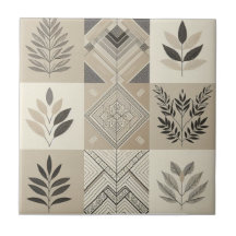 Lappteknik Geometrisk Oatmeal Vintage Löv