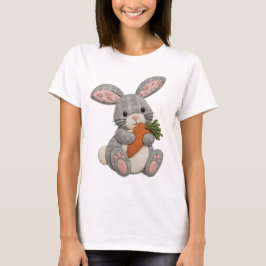 Lappteknik Kanin Quiltad Cottagecore Kanin Design T Shirt