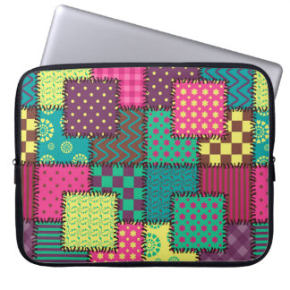 lappverksbakgrund med olika mönster laptop fodral