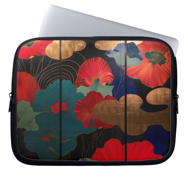 laptop case Japanese style flower Fodral (Framsidan)