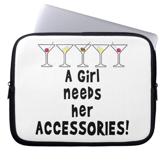 LAPTOP FODRAL, EN FLICKA BEHÖVER HENNES TILLBEHÖR SLEEVE (Framsidan)