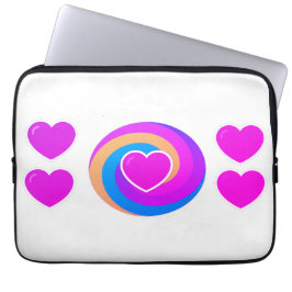 Laptop Sleeve 15.5 and 13 inch Hearts and Rainbow
