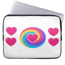 Laptop sleeve 15,5- och 13-tumshearter och regnbåg