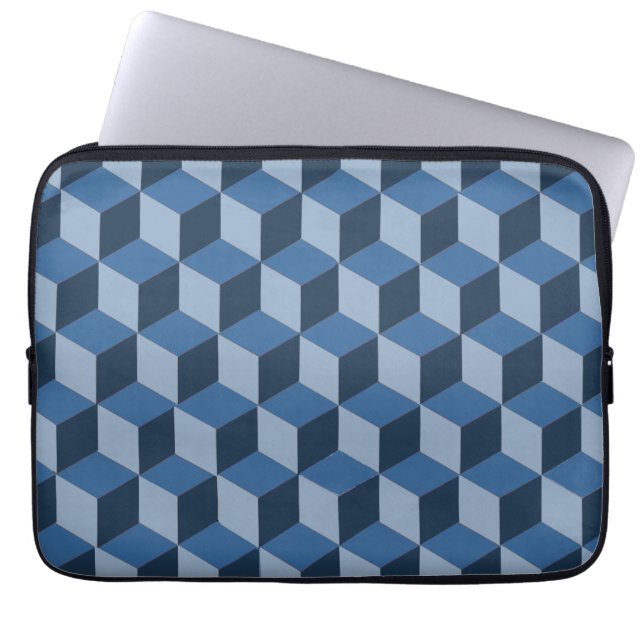 Laptop sleeve - 3d Byggnad Blocks Illusion (Framsidan)